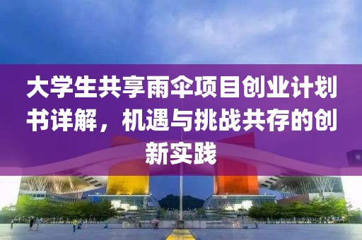 大学生共享雨伞项目创业计划书详解，机遇与挑战共存的创新实践