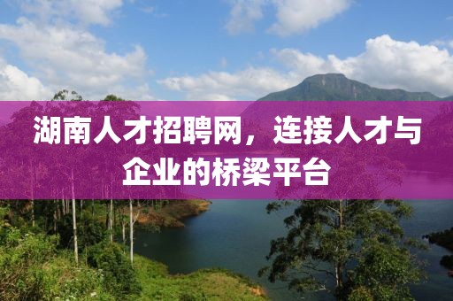 湖南人才招聘网，连接人才与企业的桥梁平台