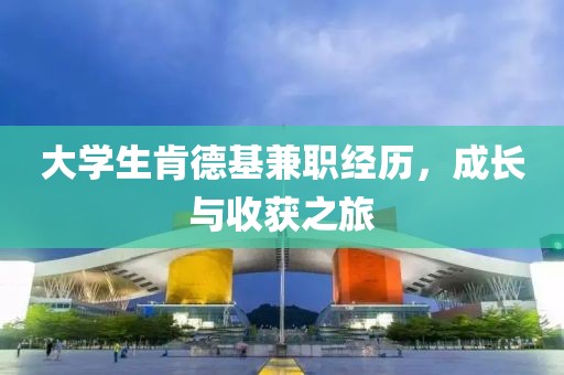 大学生肯德基兼职经历，成长与收获之旅