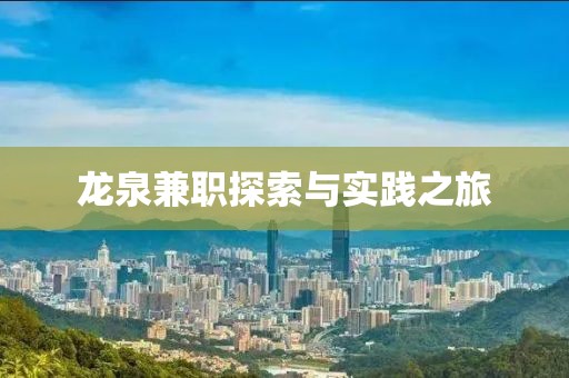 龙泉兼职探索与实践之旅