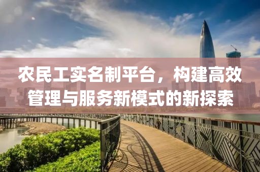 农民工实名制平台，构建高效管理与服务新模式的新探索