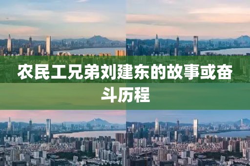 农民工兄弟刘建东的故事或奋斗历程